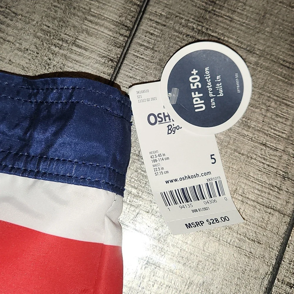 NWT OshKosh B'gosh Red and Blue Swim Shorts